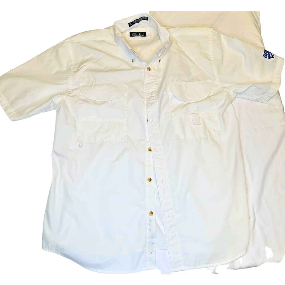 Men's Vented Fishing Style Shirt - White (L)
